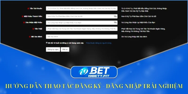 Chi tiết các bước đăng ký và đăng nhập tài khoản I9BET